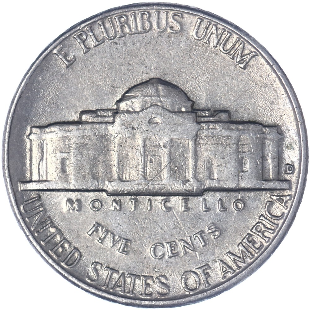 1962 D Jefferson Nickel Extra Fine XF