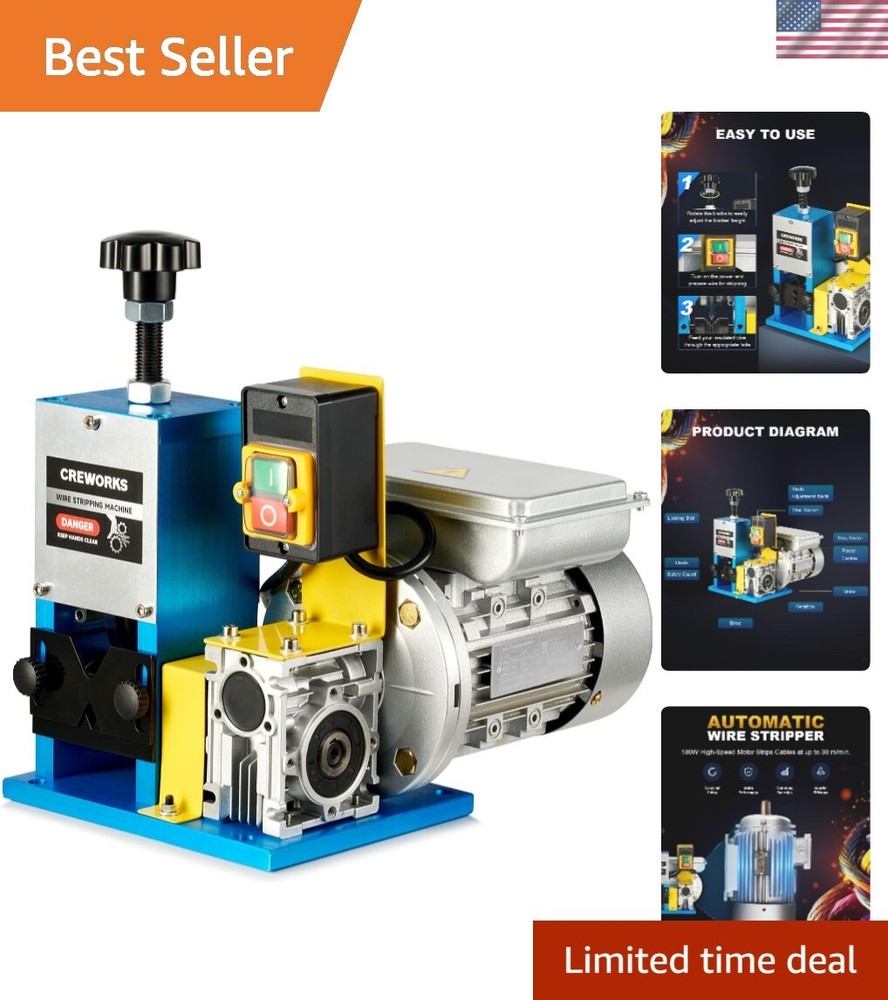 Electric Wire Stripper Machine, 0.06"-1" Automatic Wire Stripping Machine, Wi...