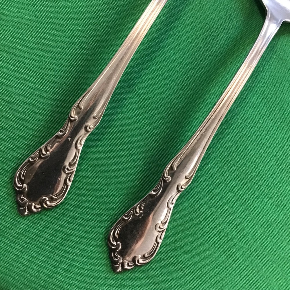 Oneida Profile St Louis Stainless Flatware Pair (2) Vegetable/ Serving Spoons