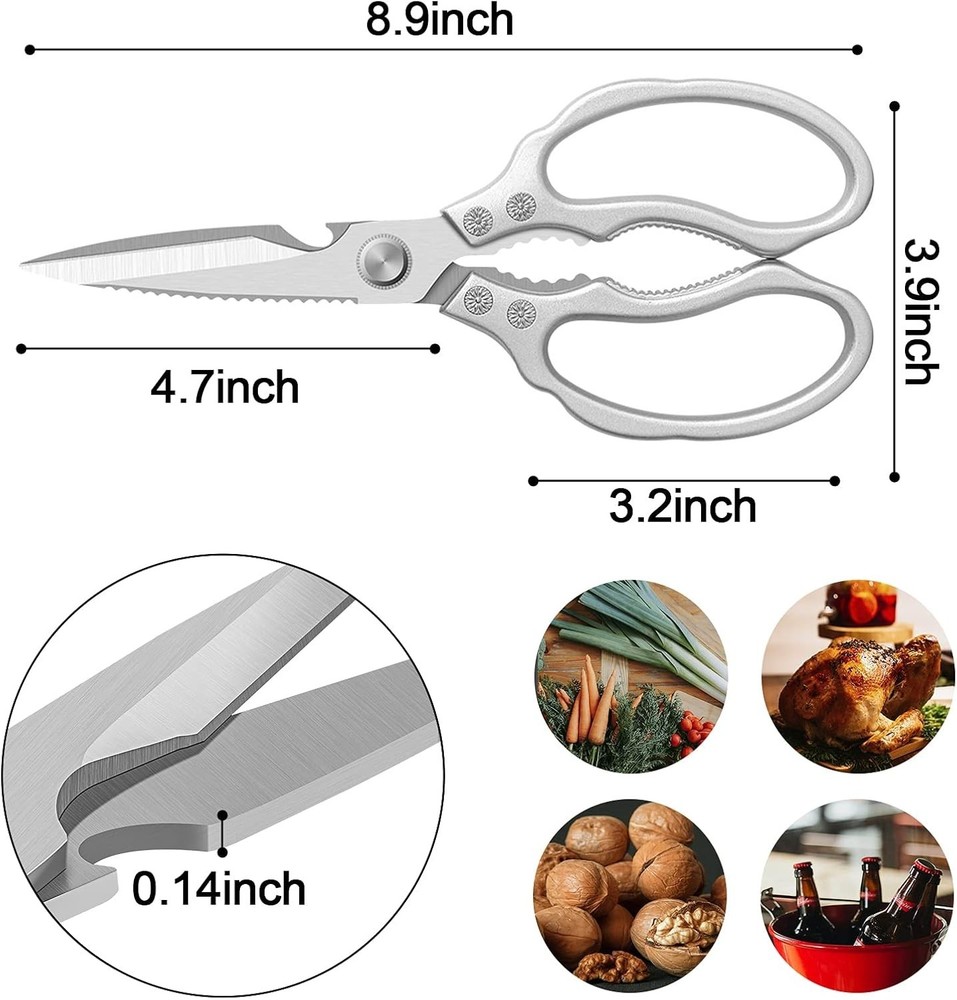 Kitchen Scissors, Multi-Purpose Kitchen Shears, Heavy Duty Dishwasher Safe Fo...