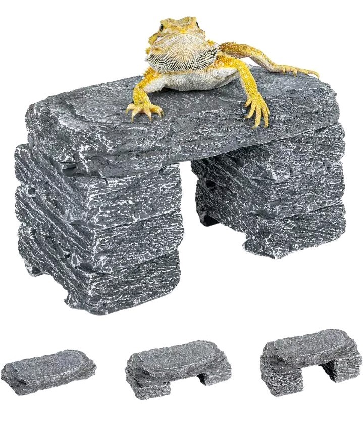 Reptile Hide Out 7 Pcs Stackable Stack Stone Look Resin
