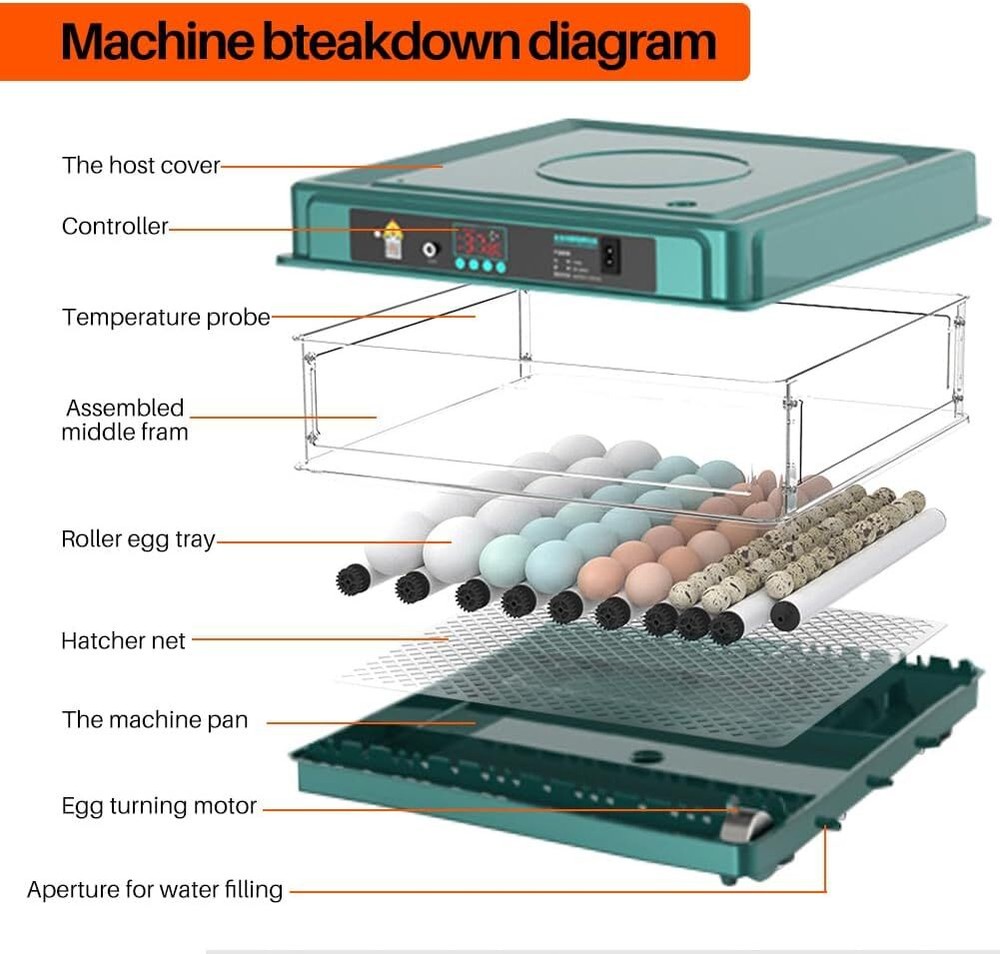 10-130 Egg Digital Poultry Hatcher Machine Automatic Egg Incubator