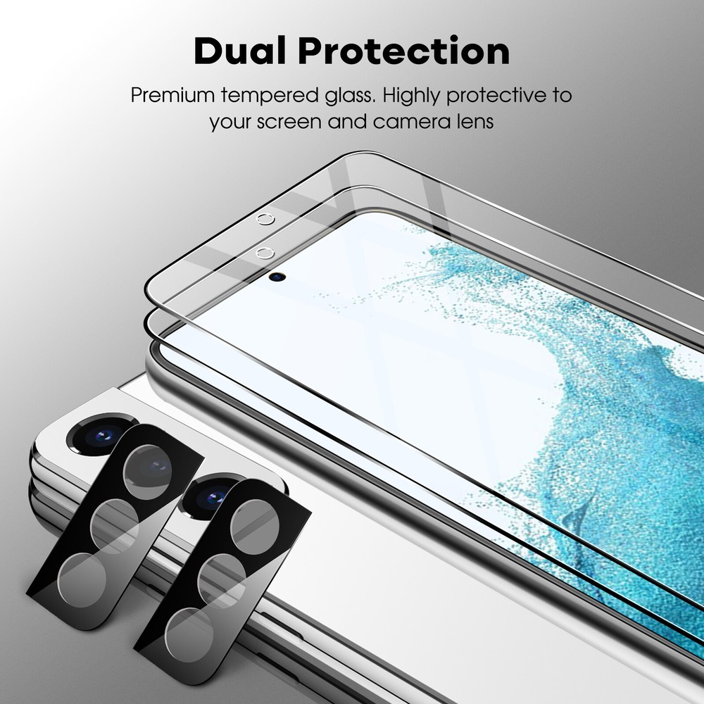 Screen Protector for Samsung Galaxy S22 Plus 5G with Camera Lens Protector