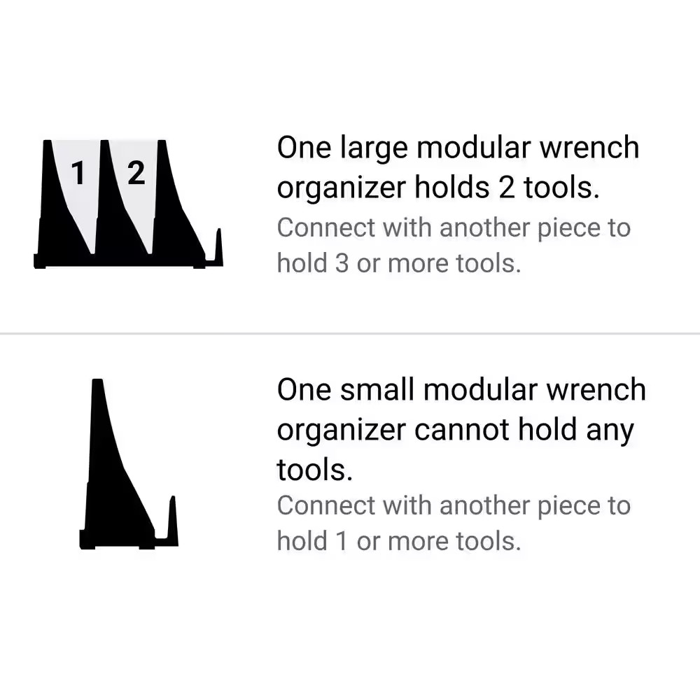 20-Tool Modular Slotted Wrench Organizer Set (Black)