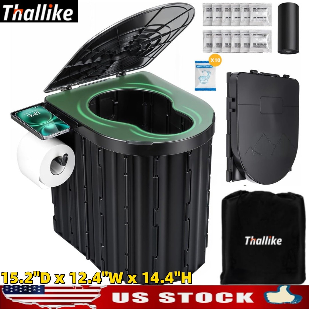 Upgrade XL Portable Toilet for Adults Extra Large Portable Travel Floding Toilet