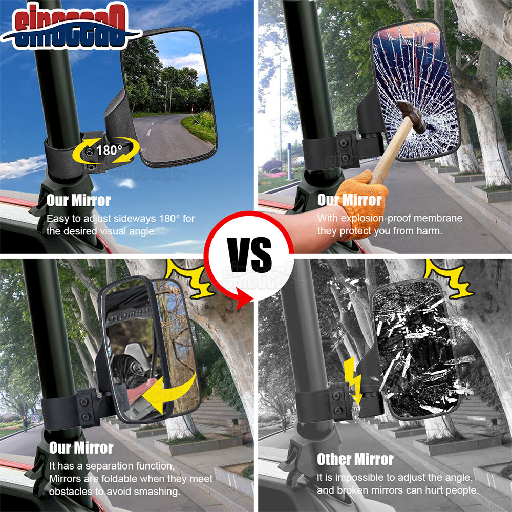 2x Side Folding Rear View Mirrors For Can-Am Defender HD8 HD10 HD5 Max 2016-24