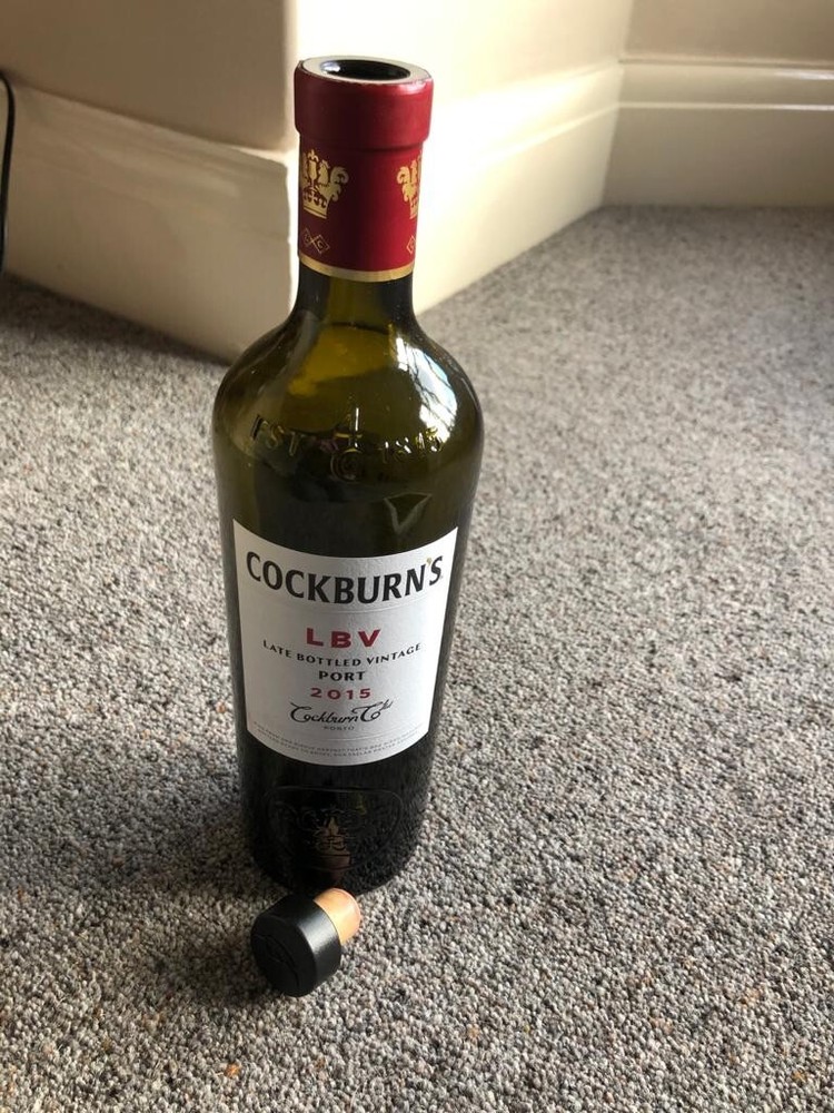 Cockburns LVB 2015 Empty Bottle With Cork Top