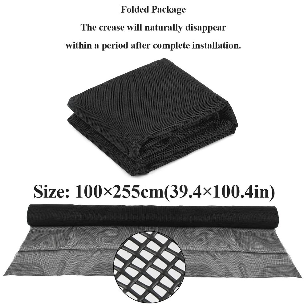 39x100" Pet Proof Window Screen Replacement Thicken Charcoal Mesh Scratch