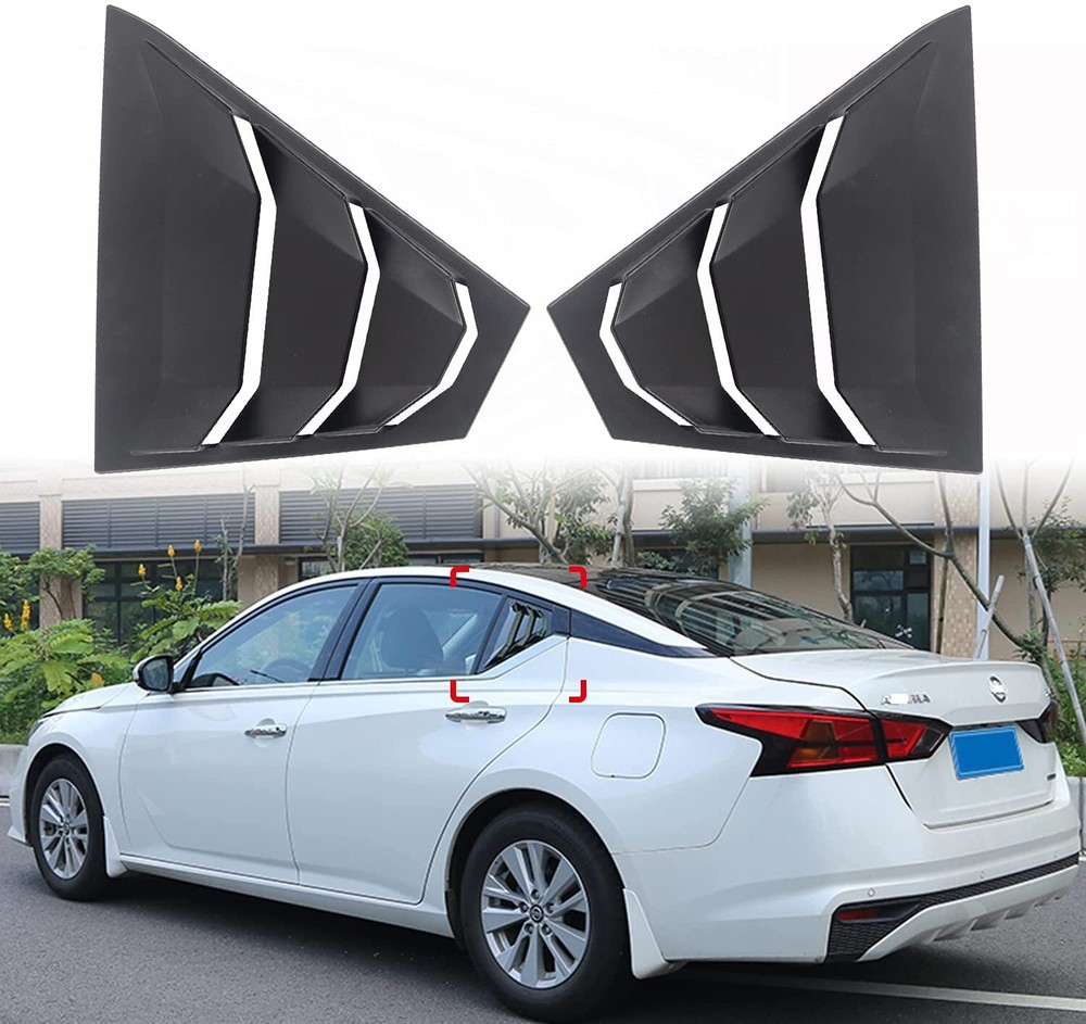 Side Window Louvers Vent Blinds Cover Glossy Black For Nissan Altima 2019-2023