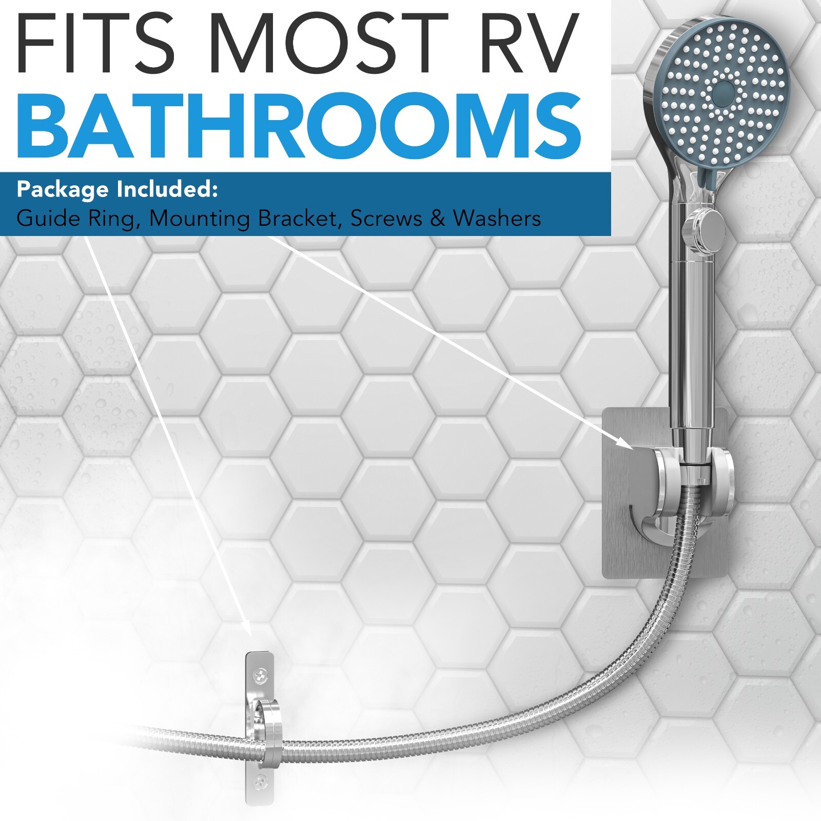 RV Shower Head with Hose and On Off Switch Camper Water Saving and High Pressure