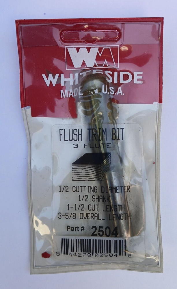 Whiteside #2504 Flush Trim Three Flute Bits