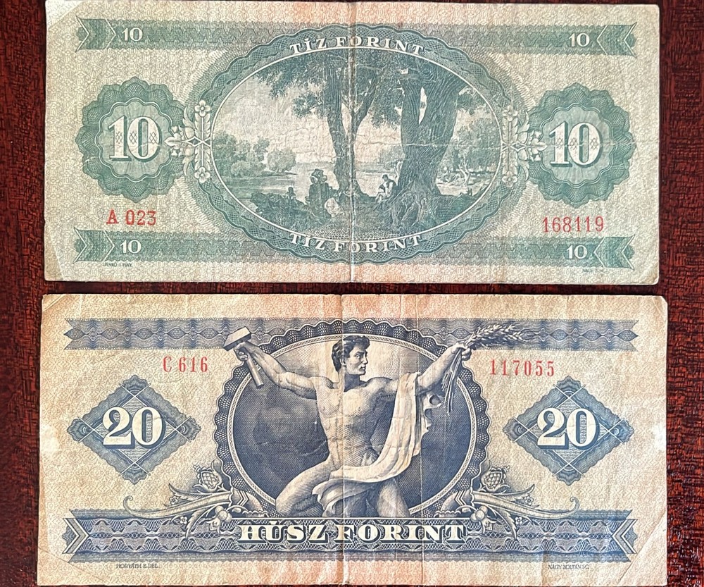 Hungary Ref D462 - 10 & 20 Hungarian Forint Banknotes