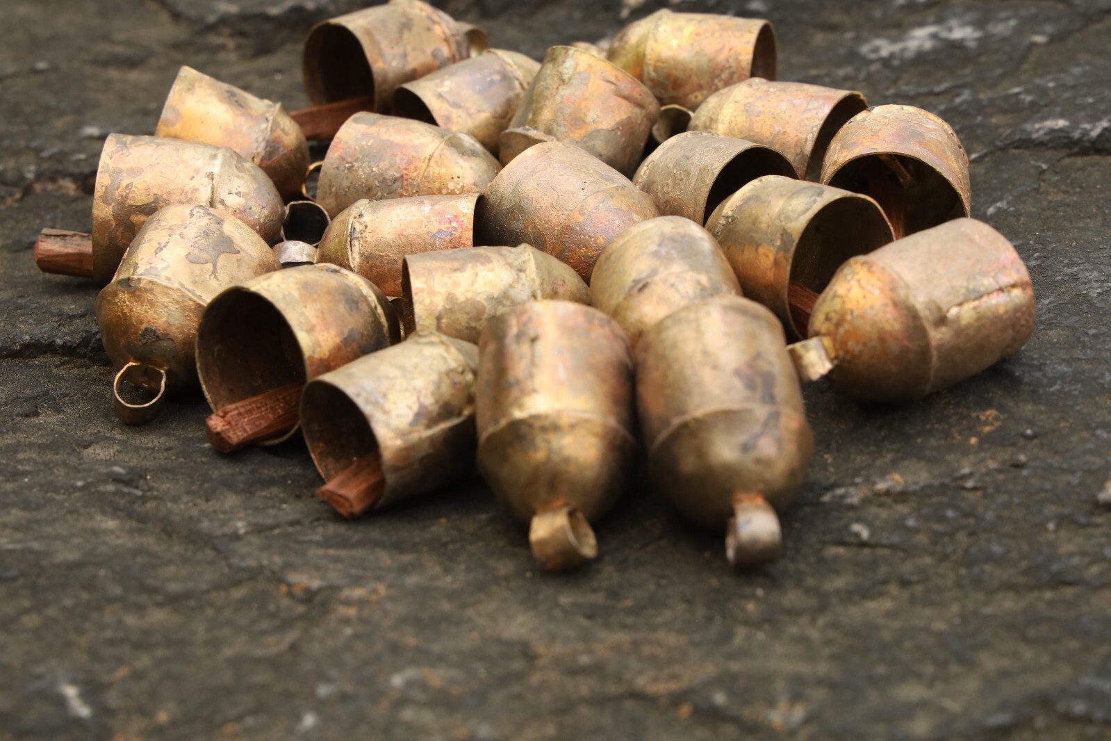 Vintage Indian Tin Bells Rustic Chime Jingle Bell Cow Bells For Decor christmas