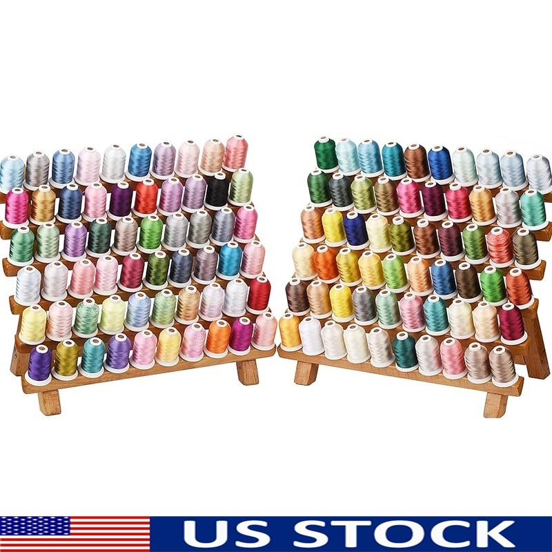 120 Colors Polyester Embroidery Thread Kit Assorted Spools Machine Use