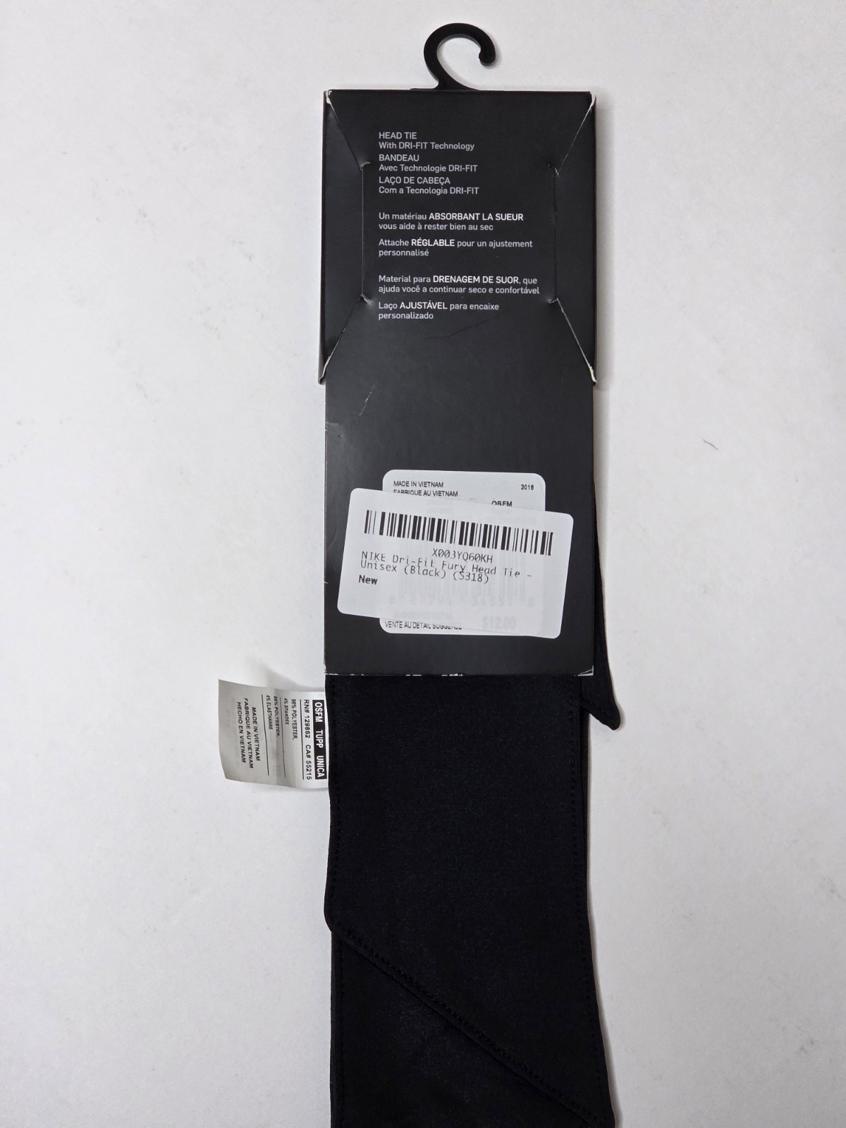 Nike Dri-Fit Fury Headband Black Authentic One Size New