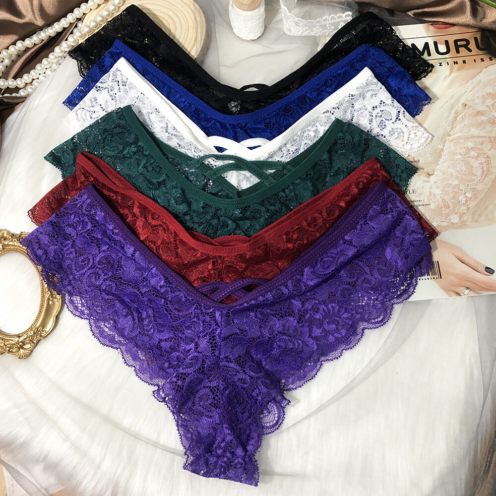 6 Packs Lot Womens French Lace Panties G string Thongs Brief Underwear Lingeries