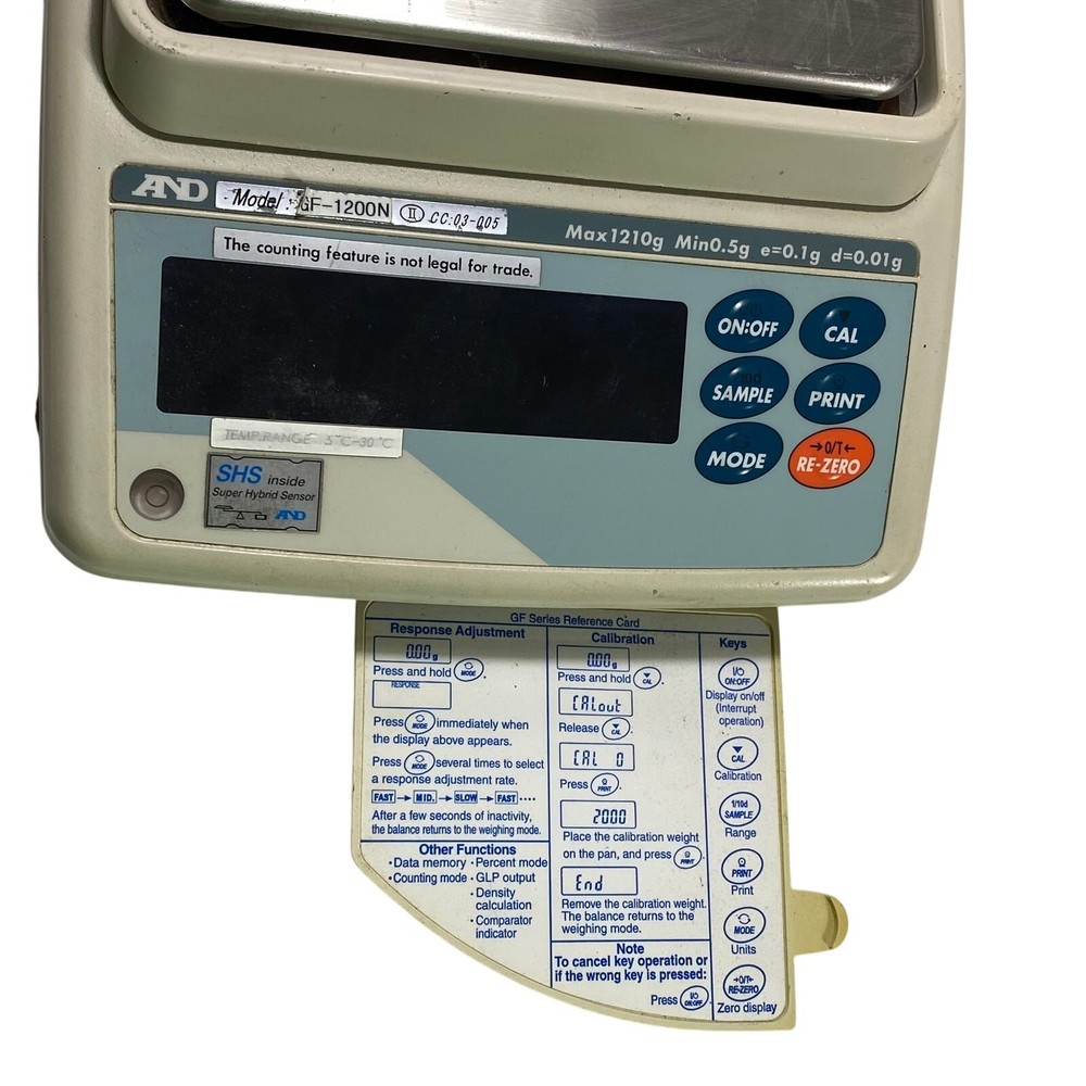 A&D GF-2000 Precision Lab Balance Compact Bench Scale Max 2100 g