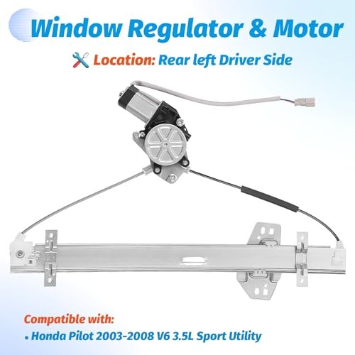 Rear Left Driver Side Power Window Regulator with Motor Compatible with Honda
