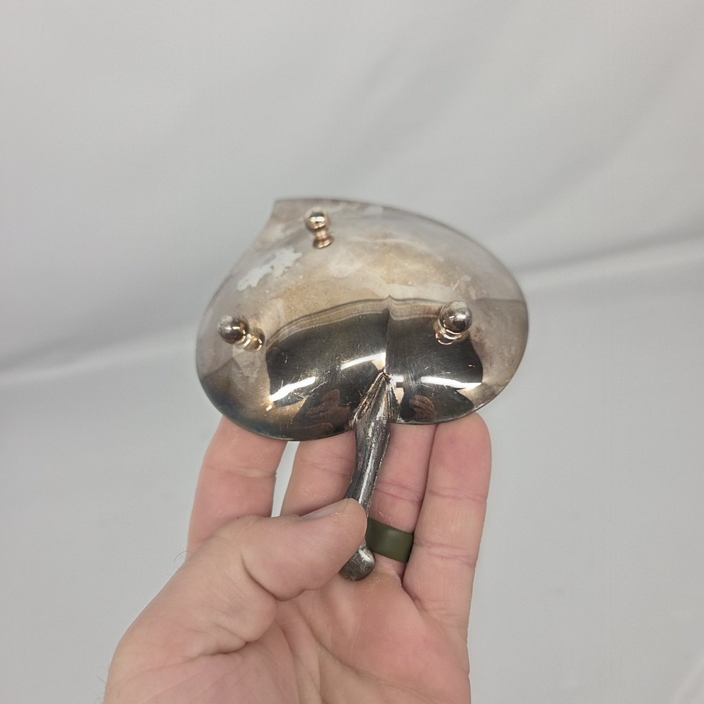 1883 F.B. Rogers Silver Co Leaf Trinket Candy Dish MCM Vintage