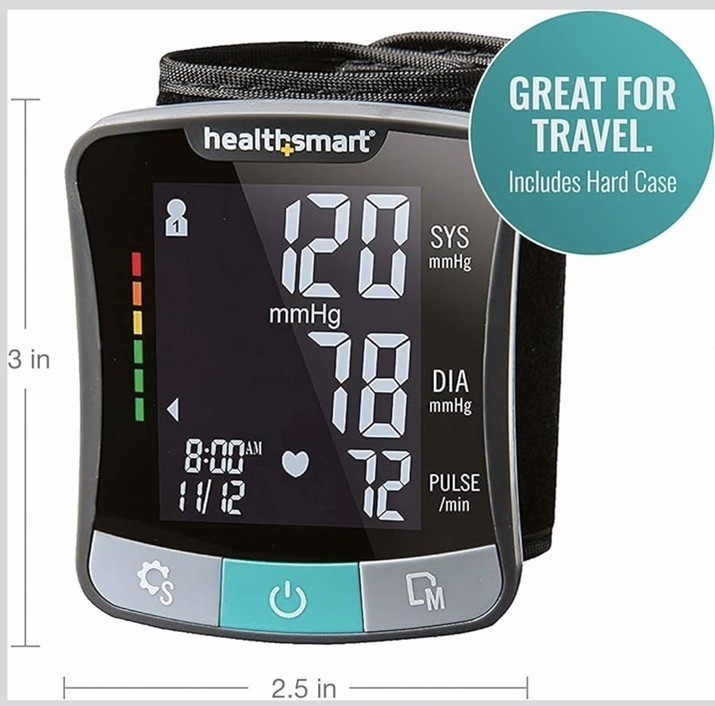 (NEW) HealthSmart Digital Premium Wrist Blood Pressure Monitor with Cuff