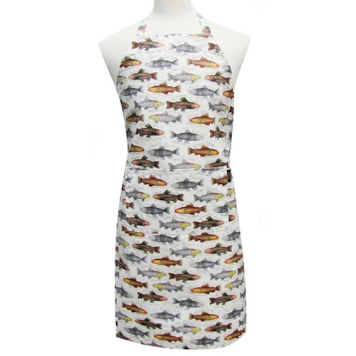 Cooking Baking Chef Apron in Fish Pattern with Waterproof Coated Cotton