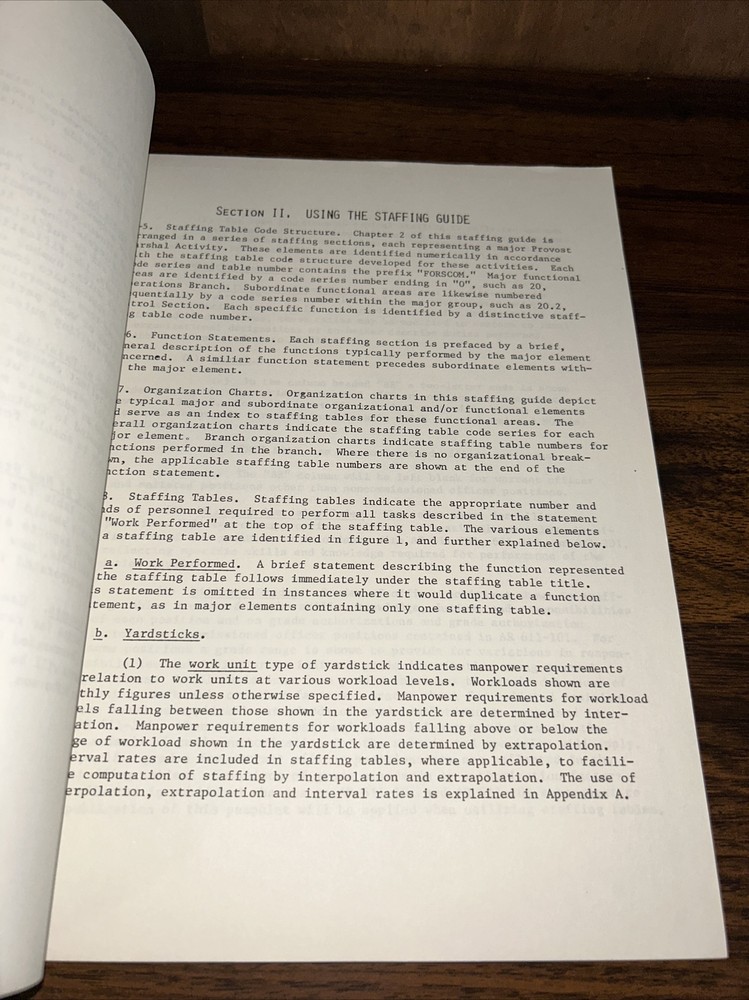 us army forces staffing guide for installation provost marshal B8