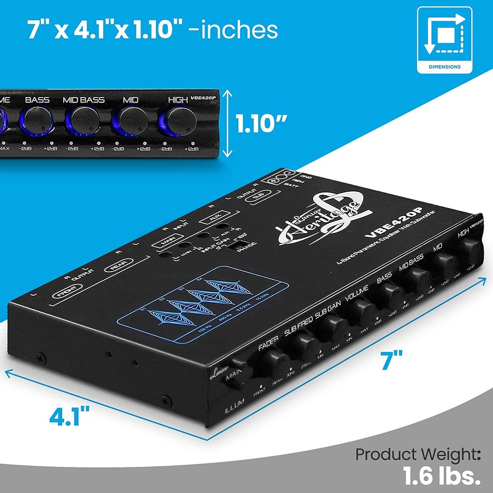 Lanzar VBE420P 4 Band Parametric Equalizer