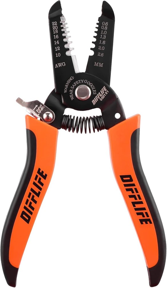 10-22 AWG Wire Stripper Cutter Stripping Tool And Multi-Function Orange