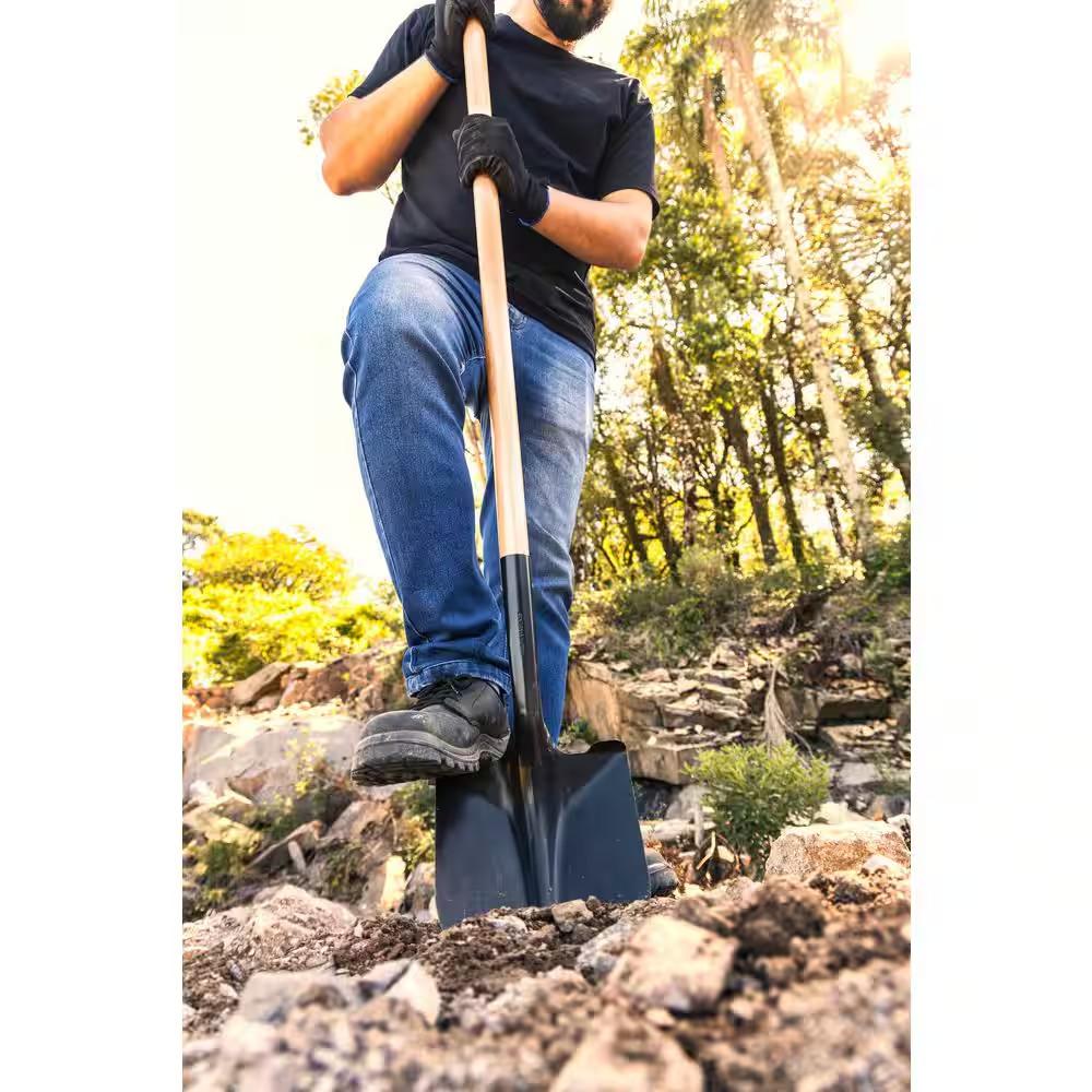 43.3 In. Wood Handle Carbon Steel Digging Shovel Tool, New