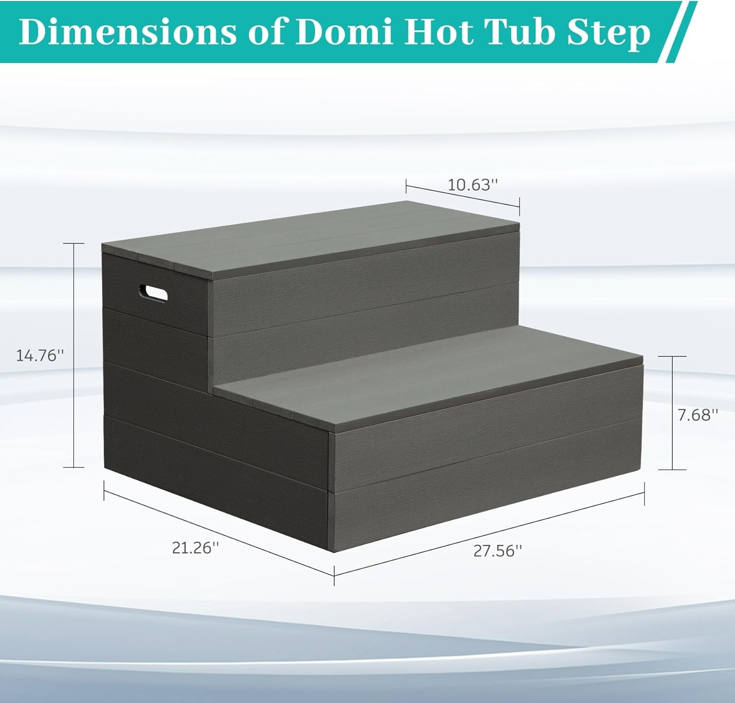 Domi Universal Spa & Hot Tub Step, Non-Slip Heavy Duty Aluminum Spa Steps(Grey)