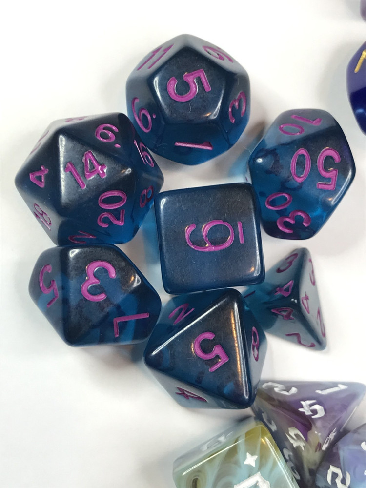 dice lot 5 beautiful polyhedral sets, gaming dice