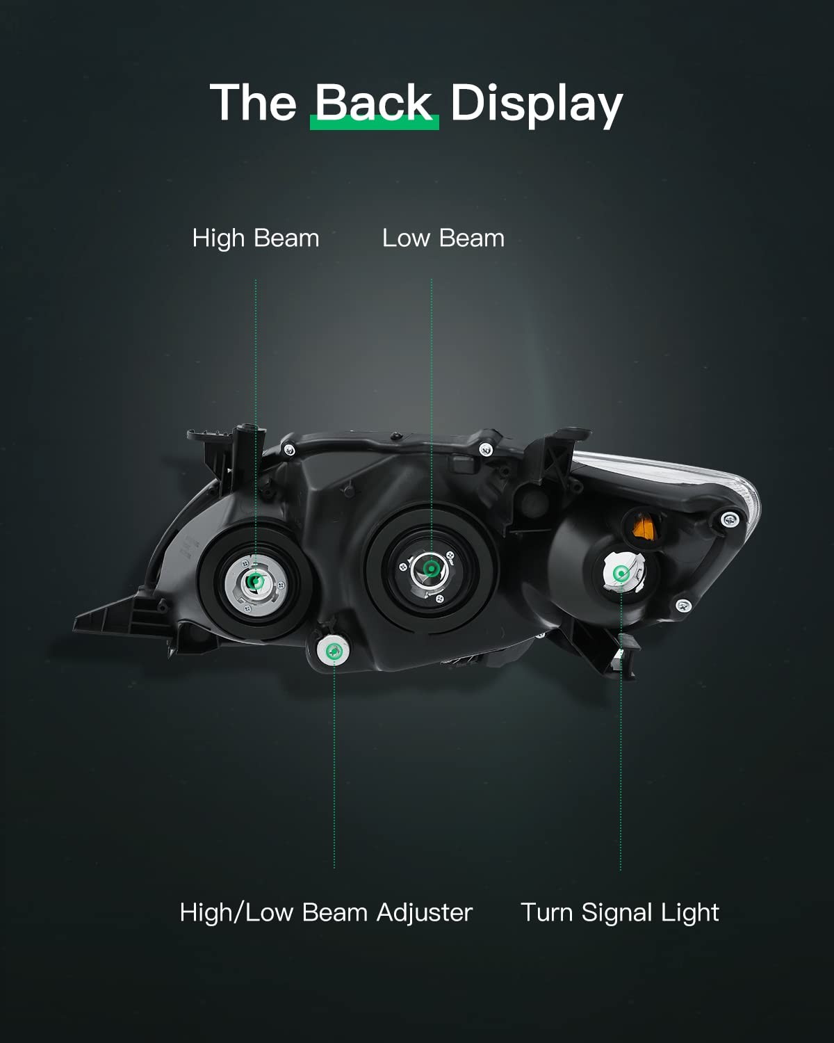 Headlight Assembly Replacement For Toyota Corolla Chrome Housing Amber Reflector