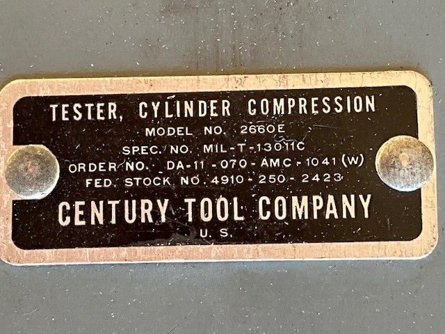 Compression Testing Set Century Tool Co. Vintage Automotive