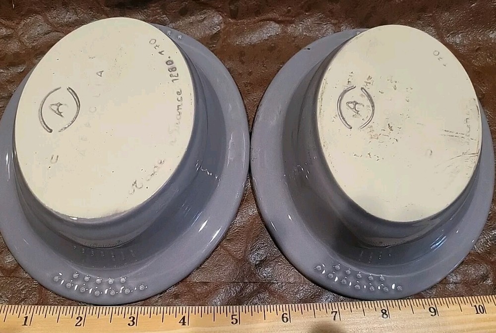 [2] Two Small APPOLIA Roasting Baking Individual Casseroles Grey. 8oz Cap.