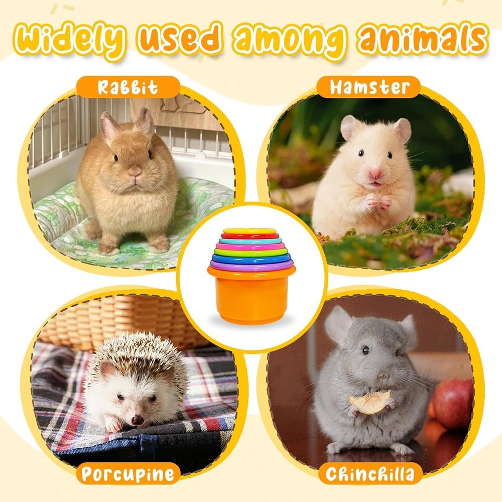 Interactive 8-Piece Nesting Cups for Rabbits & Guinea Pigs - Safe Playtime