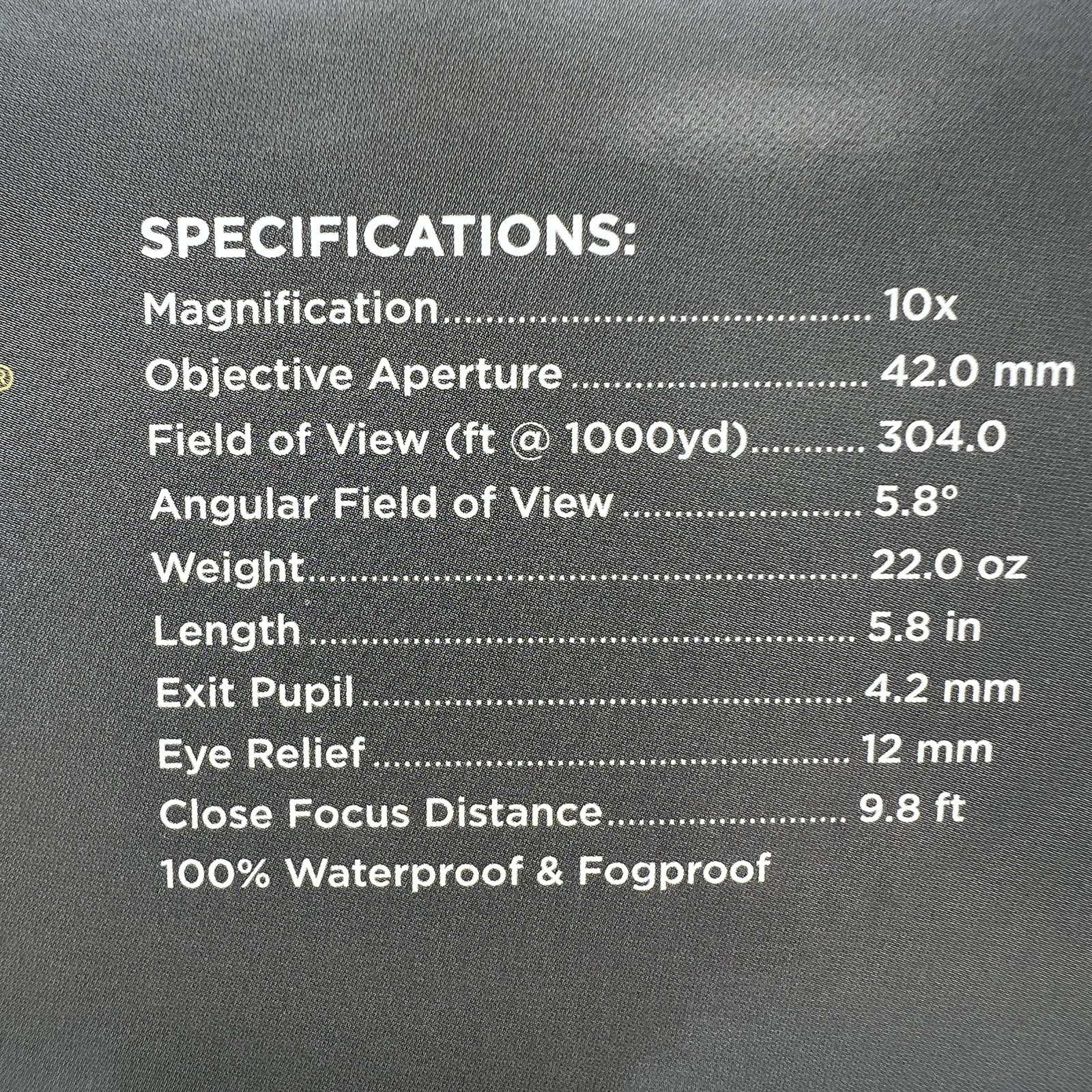 New Sealed Leupold Rainier HD 10x42 BINOCULARS w/ Case Knife Cleaning Pen