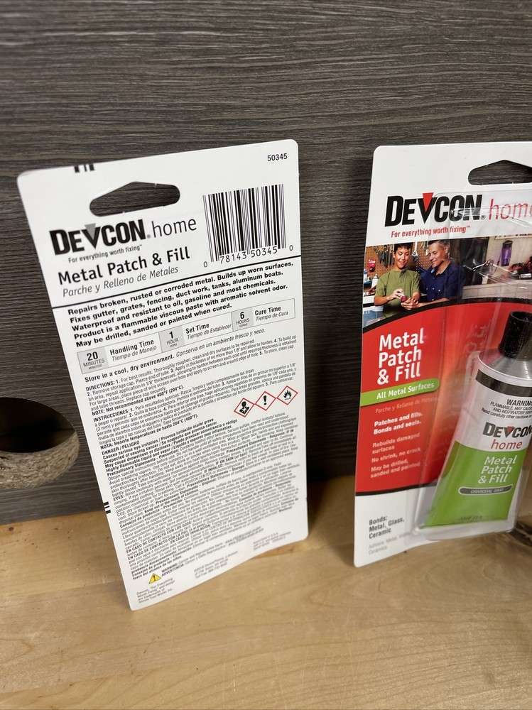 2 Pack DEVCON 50345 All Purpose Metal Patch & Fill Compound Waterproof Adhesive