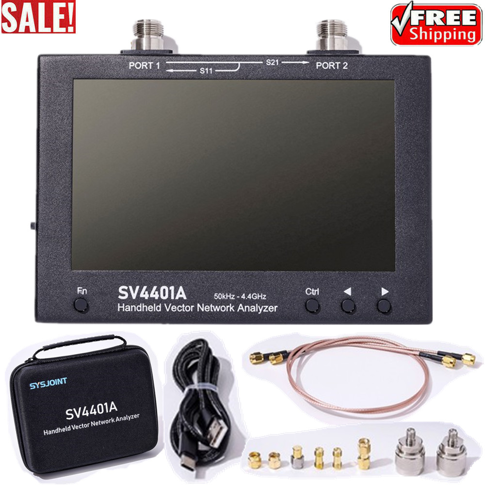 SV4401A 50KHz-4.4GHz Handheld Vector Network Analyzer Antenna 7" 100DB Dynamic
