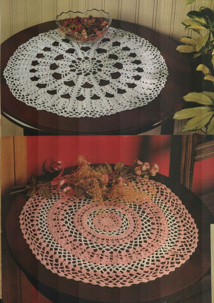 SIDE EFFECT DOILY & SUGAR SHELLS DOILY HOME DECOR CROCHET PATTERN INSTRUCTIONS