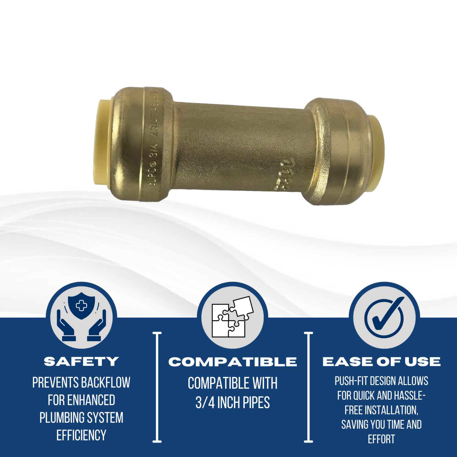 XFITTING 10 Pcs. 3/4" Push Fit Check Valve, 3/4" Push To Connect Check Valve