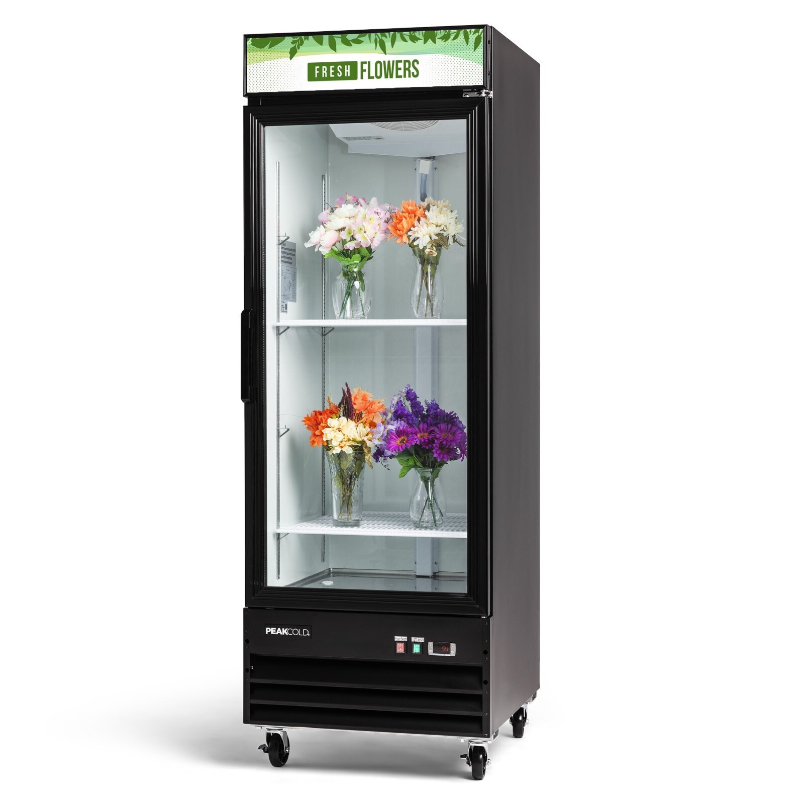 PEAKCOLD Large Capacity FLOWER Display Cooler - Glass Door Refrigerator