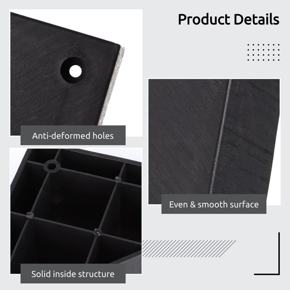 Homaisson 8 Pcs Couch Legs Replacement Plastic Triangle Corner 8PCS, Black