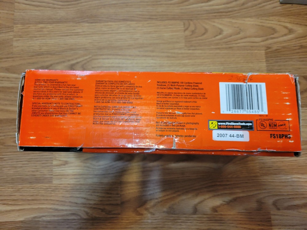 Black & Decker Firestorm 18V Cordless Powered Handsaw (Open Box)