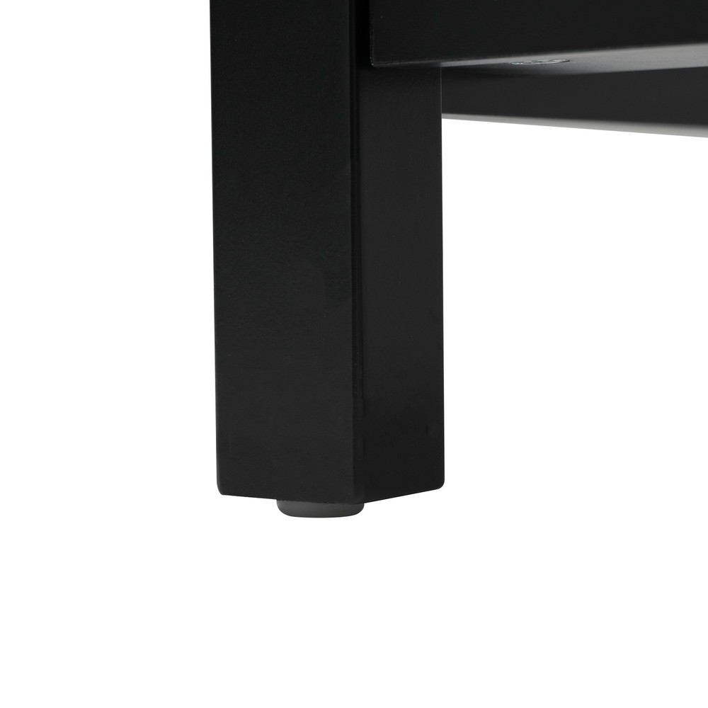 Black Modern Bathroom Vanity with Ceramic Sink, Solid Wood Frame，Storage Drawer