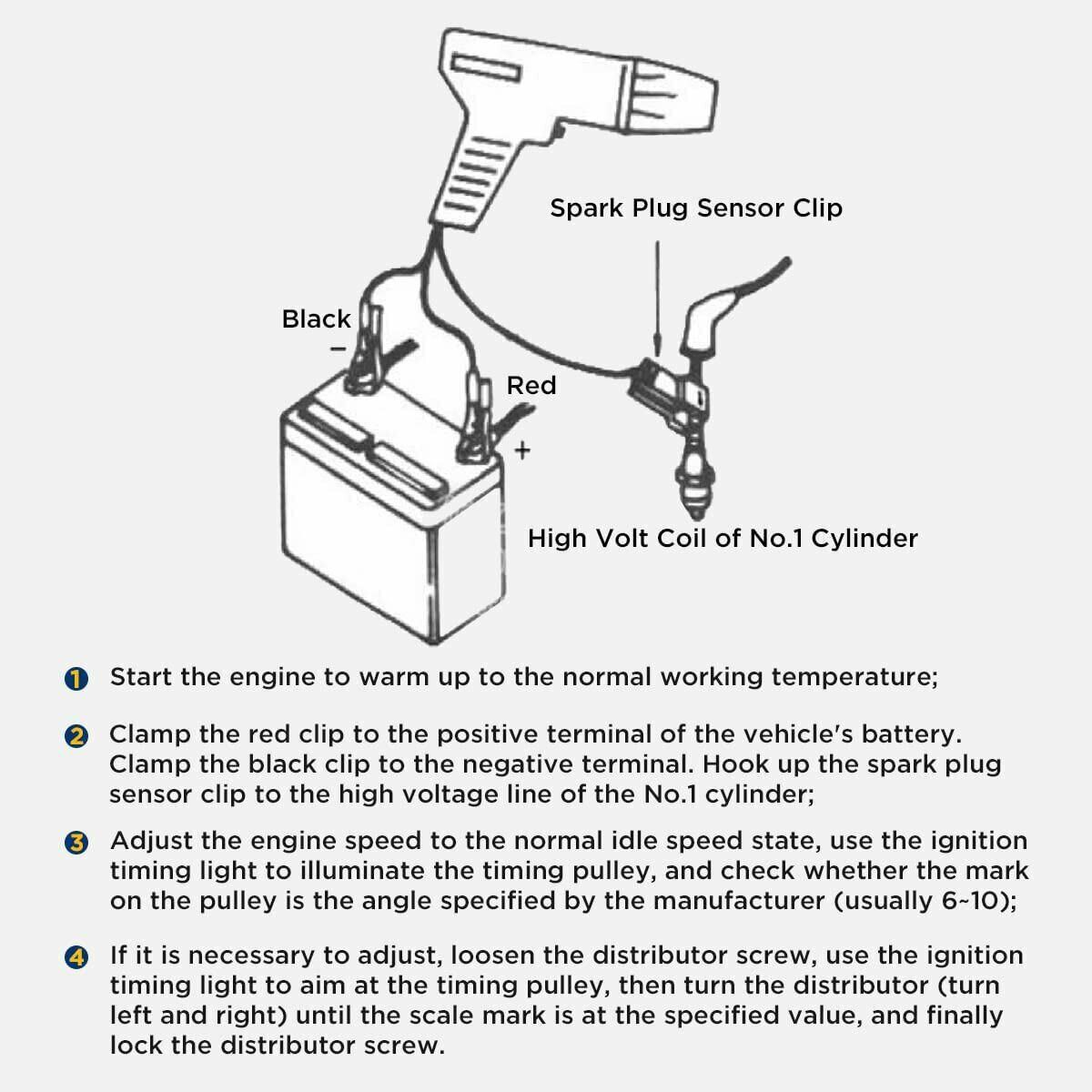 Car Motorcycle 12V Petrol Engine Ignition Inductive Timing Light Strobe Lamp Gun