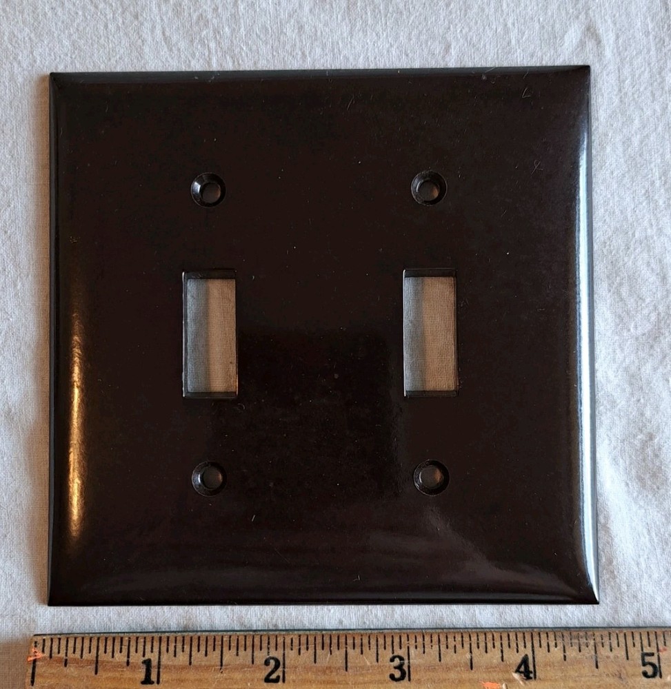 Smoothie Dark Brown 2-Gang Toggle Device Switch Mount Wall Plate