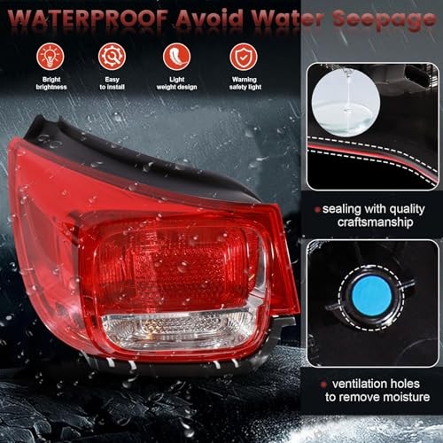 Tail Lights Assembly Compatible with 2013 2014 2015 Chevy Driver Side Outer