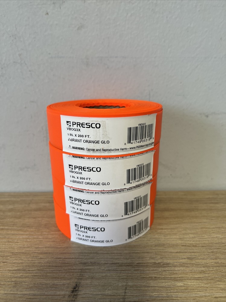 Neon Orange High Visibility Flagging Tape (4 PACK)