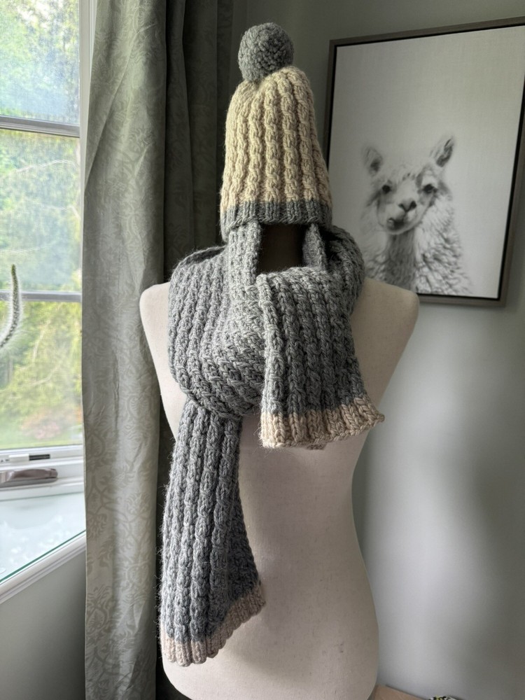Handmade Set Scarf And 2 Hats
