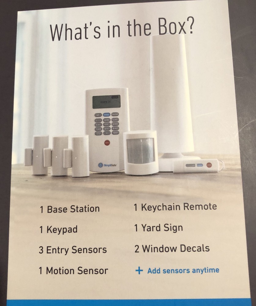 SimpliSafe Home Security System 7 Piece Original White Open Box